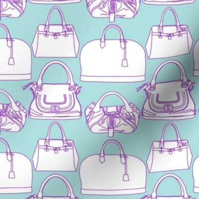 Handbags   Blue and Purple