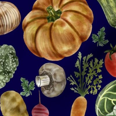 (L) Mixed Veggies Navy Background  