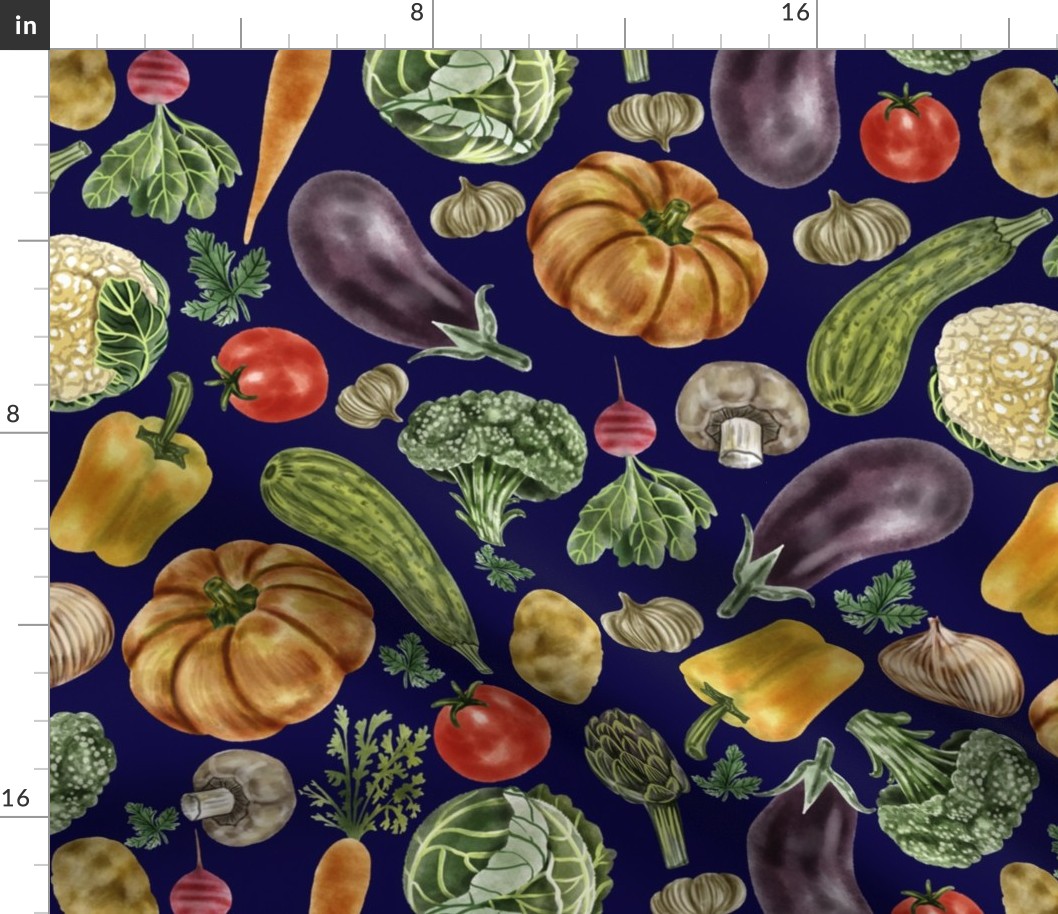 (L) Mixed Veggies Navy Background  