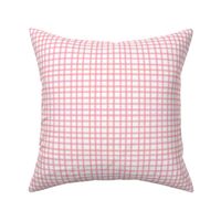 Warm Tone Hand Painted Open Weave Gingham - Rose Pink - Girls Room