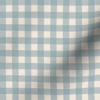 Textured gingham light blue Small