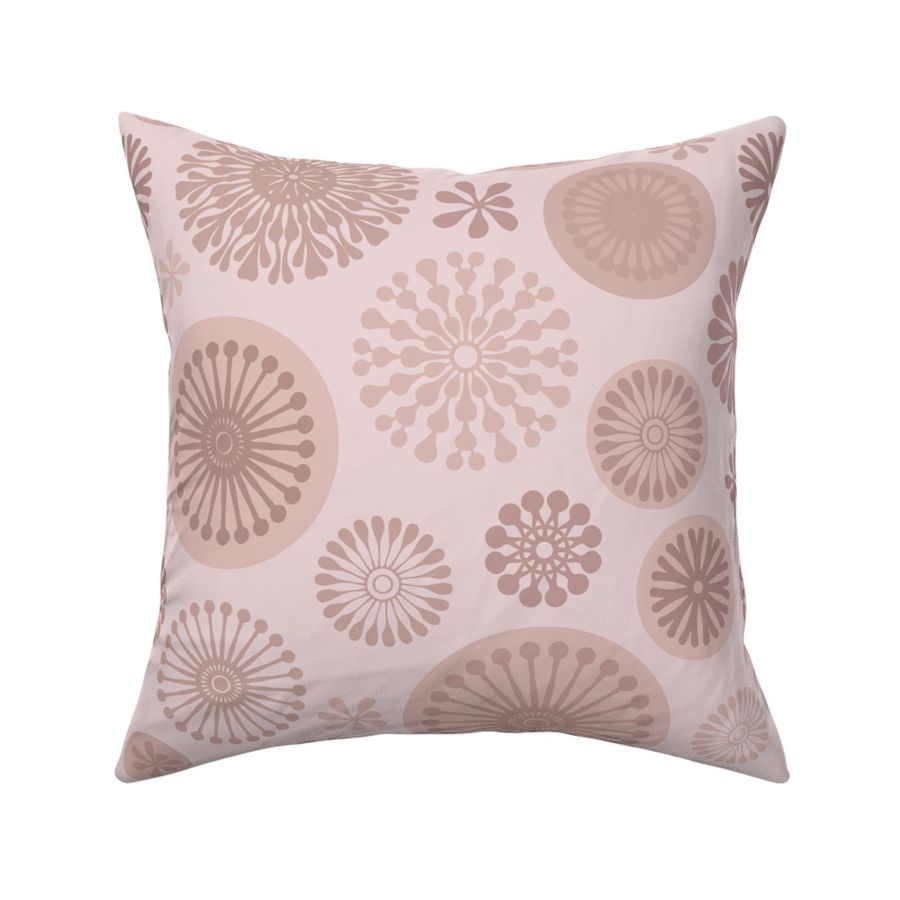 Floral Whimsy Stylized Flower Pattern Dusty Pink Smaller