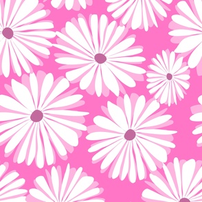 retro daisies II pink (jumbo)