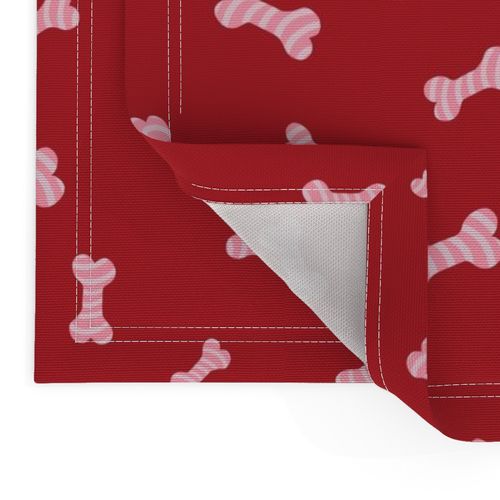 Dog Bone Candy Canes Treats Holiday Puppy Pet Print on Xmas Red