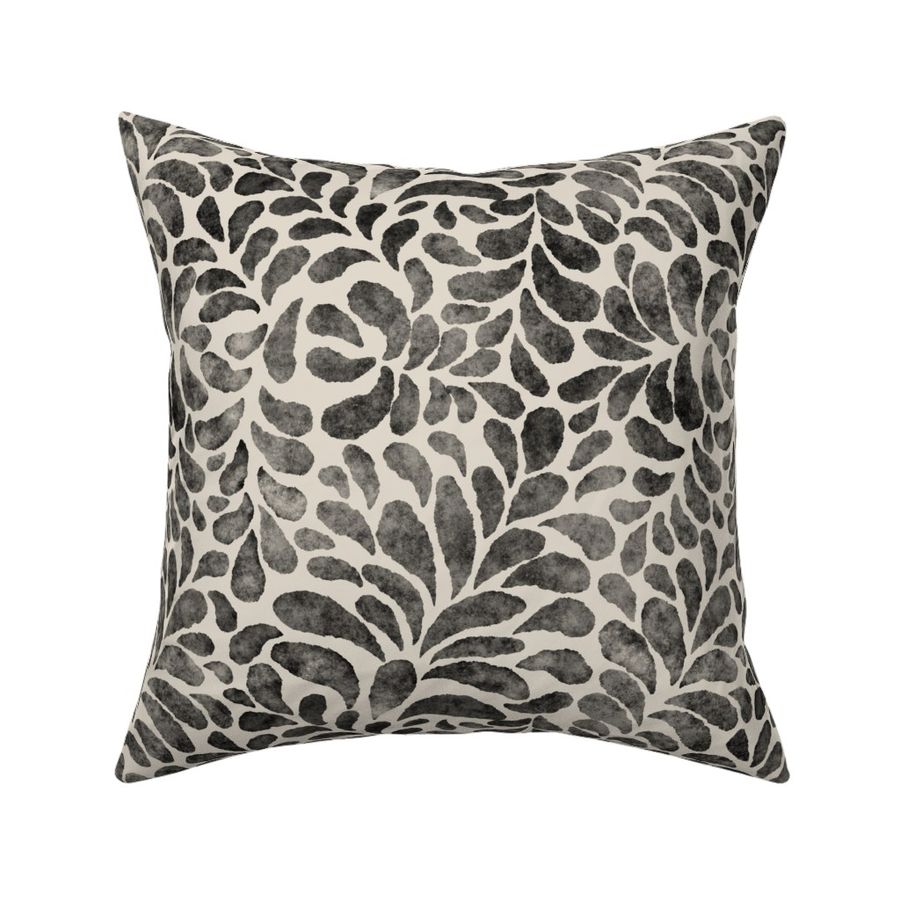 Boho Jungle Black and Taupe - Dark and Moody - Monochromatic Botanicals LG