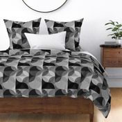 Monochrome textured geometric pattern. Shades of gray.