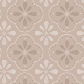 Boho Flower Tiles - Cream