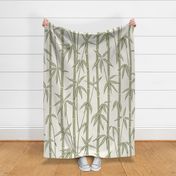 Boho Bamboo Trees Neutral Sage green