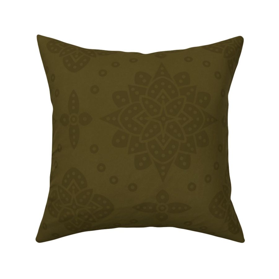 Boho Mandala Floral - large - olive yellow