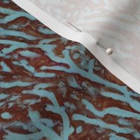 Abstract Coral Marble Texture - Petrified Reef Structure - Red & Turquoise