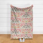 Soft Pink Boho Botanical Nordic Christmas Pink Green Yellow Large 24 Inch