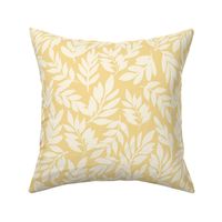 Modern Farmhouse - Allover Toss - Leaves In Soft Yellow