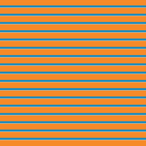 Orange with Aqua and White Stripe