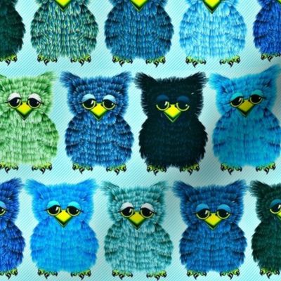Fuzzy Blue Owlettes