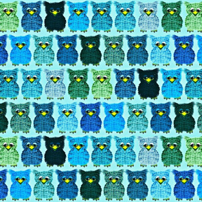 Fuzzy Blue Owlettes