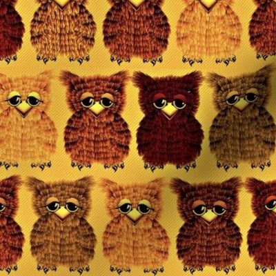 Fuzzy Golden Owlettes