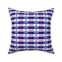 (M) VOTE Text on Blue Stripes USA Patriotic - Medium Scale