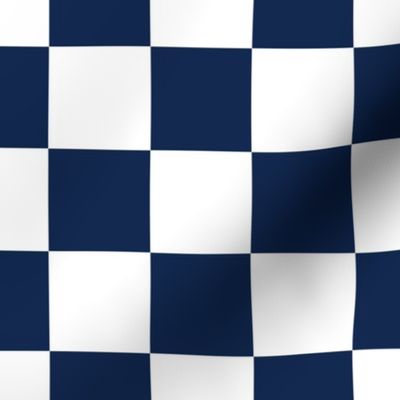 2" checkerboard Dark Navy Blue and White