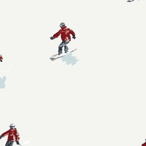 (L) skiers with red jacket Large scale