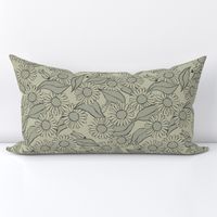 Jolie Sunflower Field In Sage Green