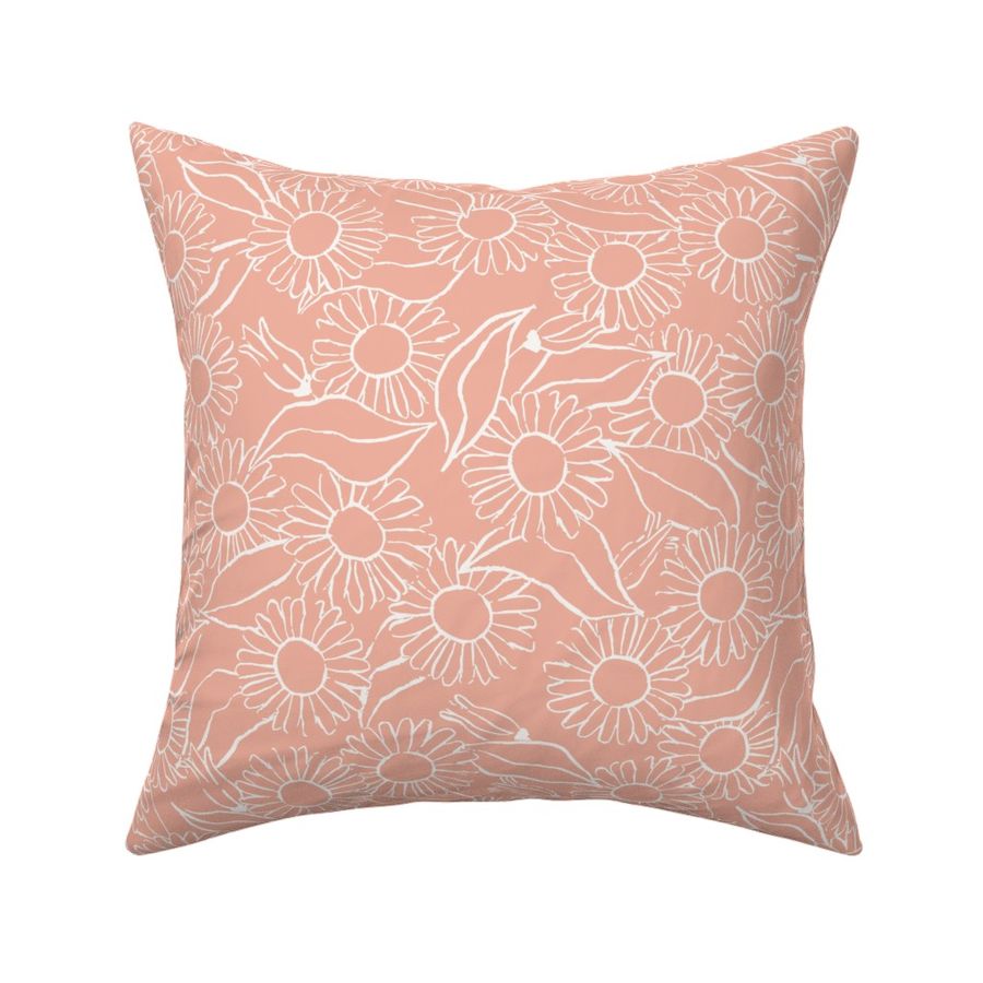 Jolie Sunflower Field In Soft Pink