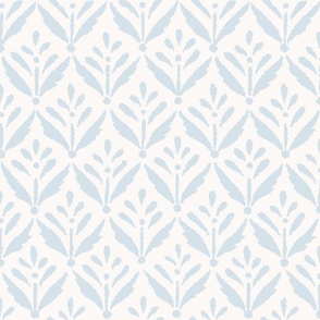 Rustic Botanical Lilies - Pastel Blue And White