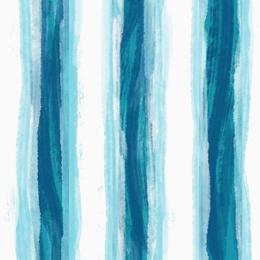 Teal Brush Stripe Wallpaper Scale