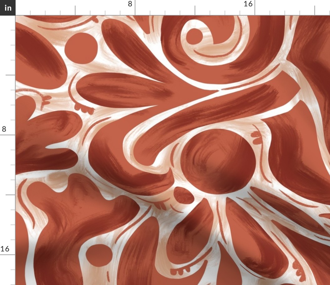 Warm Rust Brushed Abstract Wallpaper Scale