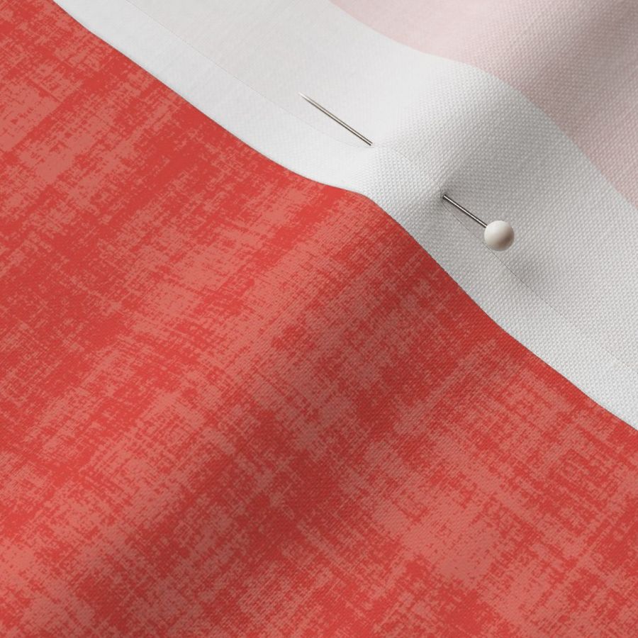 4 In Awning Stripes With Linen Texture Coral Red On Ivory White