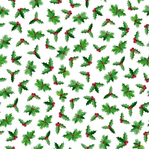 Holly Jolly On White Background - Medium