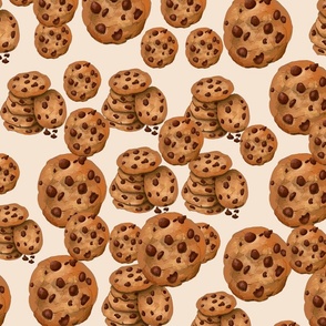 Cookie Repeating Pattern - Tan