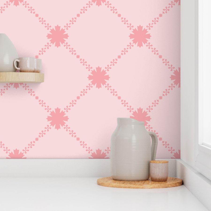 Minimalist luxury serene blush pink tile trellis lattice