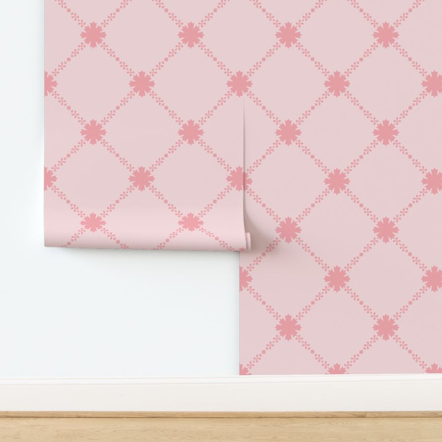 Minimalist luxury serene blush pink tile trellis lattice