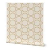 Modern Boho Organic Serene Ink Circles New Farmhouse in Cream Warm Beige