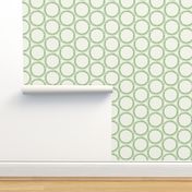 Modern Boho Organic Serene Ink Circles New Farmhouse in Kelly Green White