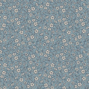 Japandi Ditsy Floral - Denim