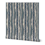 Japandi Ikat Leaf Indigo