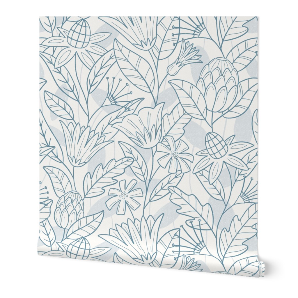 Botanical Bohemian Floral Blooms - Blue