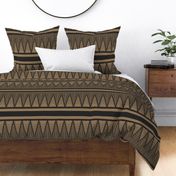 (L) Boho Fusion  Modern Farmhouse Geometric - Slate Black on Hyena Brown