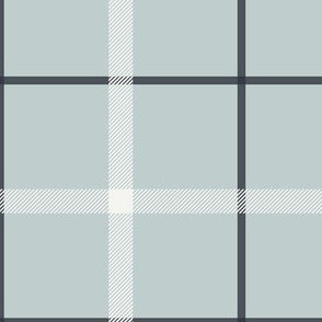 (XL) Tattersall Plaid light blue Extra Large scale