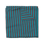 Vertical Stripes - Blue & Brown (1")