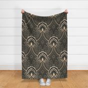 Refined Bohemian rustic elegance muted soft black and golden tan -jumbo