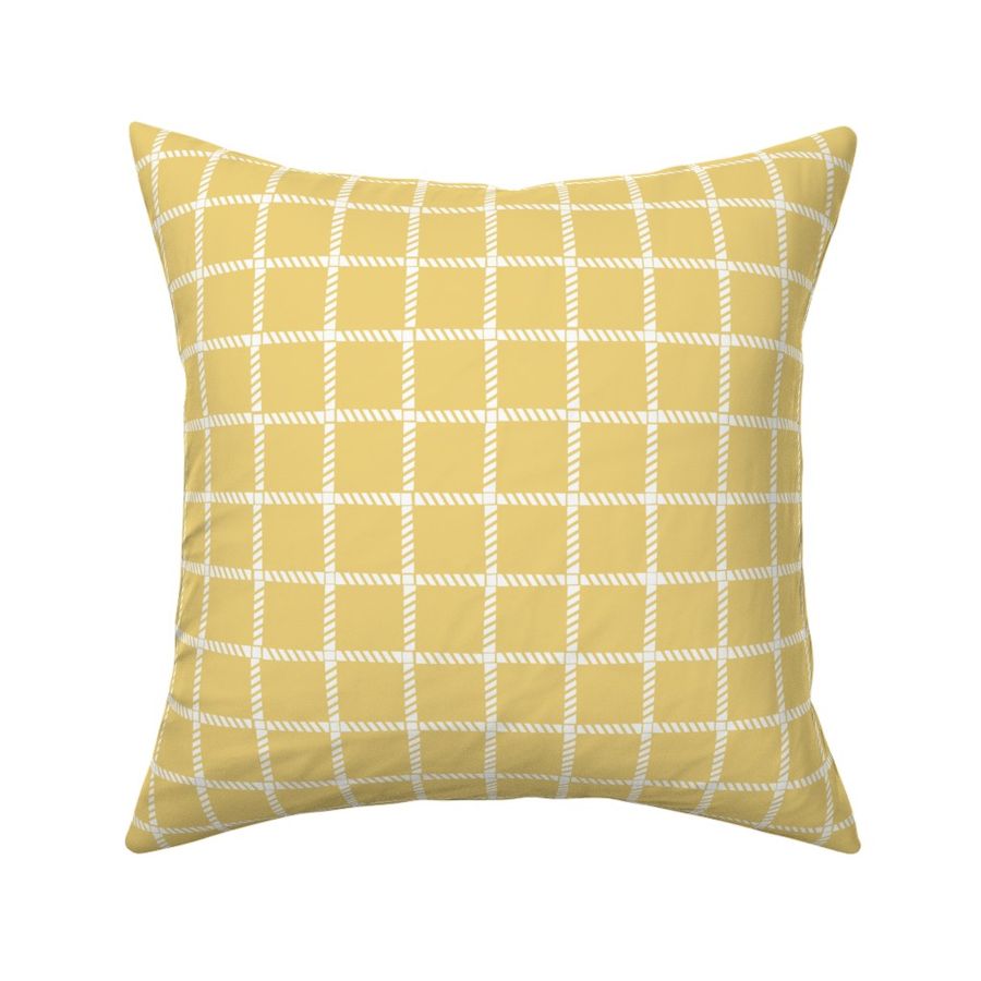 MODERN CLASSIC WINDOWPANE CHECK IN GOLDEN SUNSHINE YELLOW AND BRIGHT WHITE