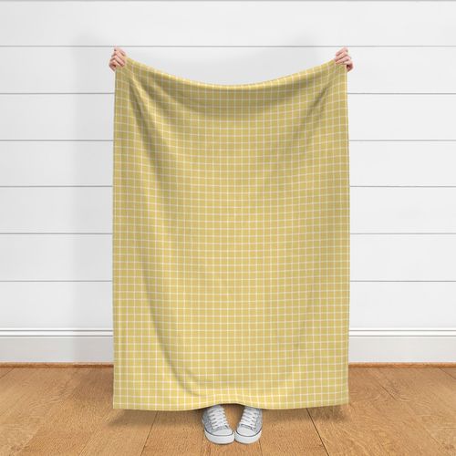 MODERN CLASSIC WINDOWPANE CHECK IN GOLDEN SUNSHINE YELLOW AND BRIGHT WHITE