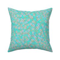 Meadow Floral Sprays in aqua