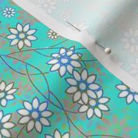 Meadow Floral Sprays in aqua