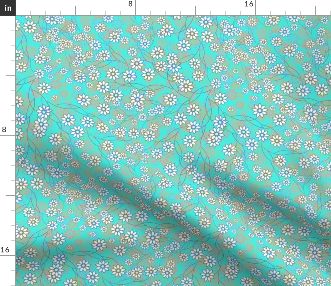 Meadow Floral Sprays in aqua