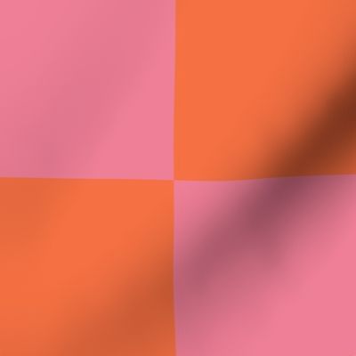 Large-Scale Retro Pink and Orange Checkerboard Pattern