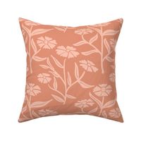 New Farmhouse Flowers Damask Style Shades of Pink Peach Feminine Bedroom