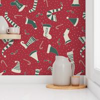 Santa's Holiday Ditsy - Red and Green